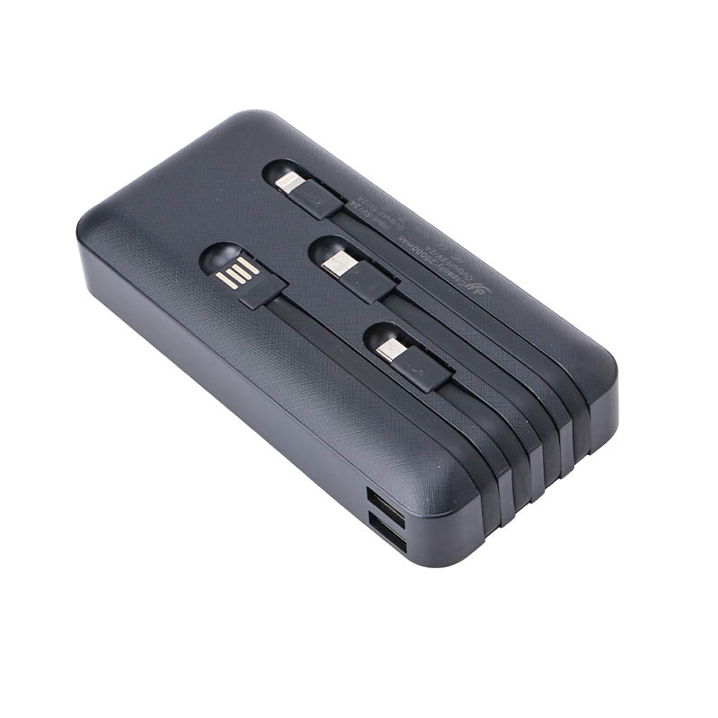 10000mAh 20000mAh New Thin And Compact Portable Mobile Power Bank With Large Capacity And Built-In Four-Wire Fast Charging Power Bank